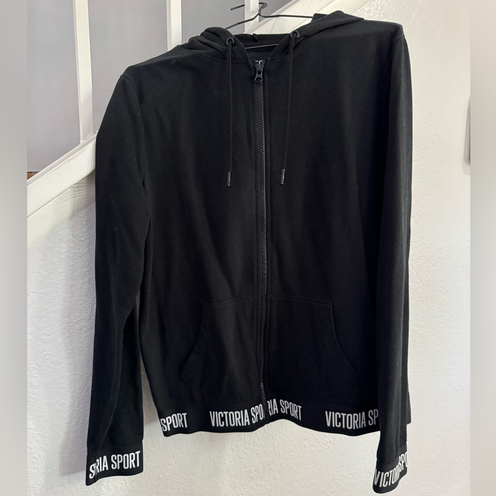 Victoria Sport Black Zip-Up Hoodie